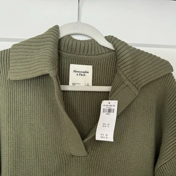 Abercrombie Long-Length Notch-Neck Sweater - NWT - Picture 6 of 7